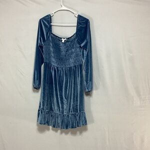NWOT LC Lauren Conrad large Blue Velvet Dress